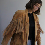 Vintage Camel Suede Fringe Jacket