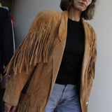 Vintage Camel Suede Fringe Jacket