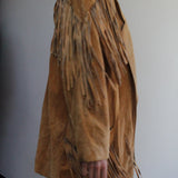 Vintage Camel Suede Fringe Jacket