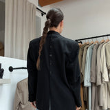Reworked Vintage Button-Back Blazer, Black