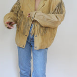 Incredible Vintage Sand Fringed Suede Jacket