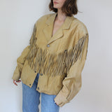 Incredible Vintage Sand Fringed Suede Jacket