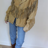 Incredible Vintage Sand Fringed Suede Jacket