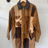 Vintage 1990s Express Patchwork Suede & Leather Jacket