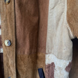 Vintage 1990s Express Patchwork Suede & Leather Jacket