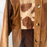 Vintage 1990s Express Patchwork Suede & Leather Jacket