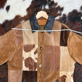 Vintage 1990s Express Patchwork Suede & Leather Jacket