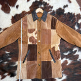 Vintage 1990s Express Patchwork Suede & Leather Jacket