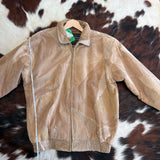 Vintage 1990s Giovanni Navarre Patchwork Suede & Leather Bomber Jacket