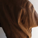 Vintage Cocoa Leather Bomber Jacket
