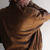 Vintage Cocoa Leather Bomber Jacket