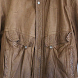 Vintage Cocoa Leather Bomber Jacket