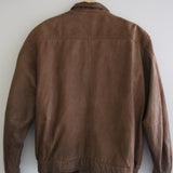 Vintage Cocoa Leather Bomber Jacket