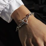 Vintage Sterling Silver Toggle Link Bracelet