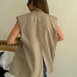 Reworked Vintage Button Back Vest