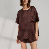 Washable Silk Tee Short Set