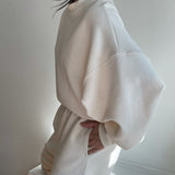 Margot Rippled Cotton Cropped Sweatshirt